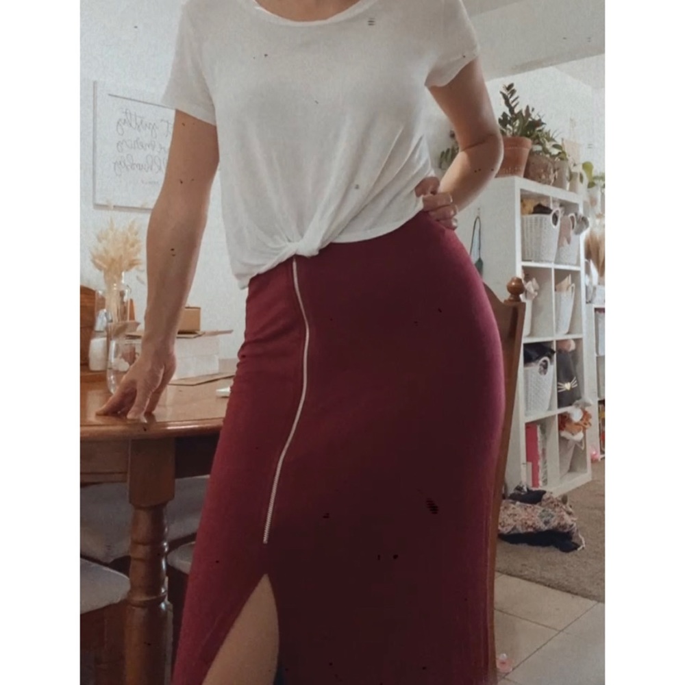 Red Maxi Skirt